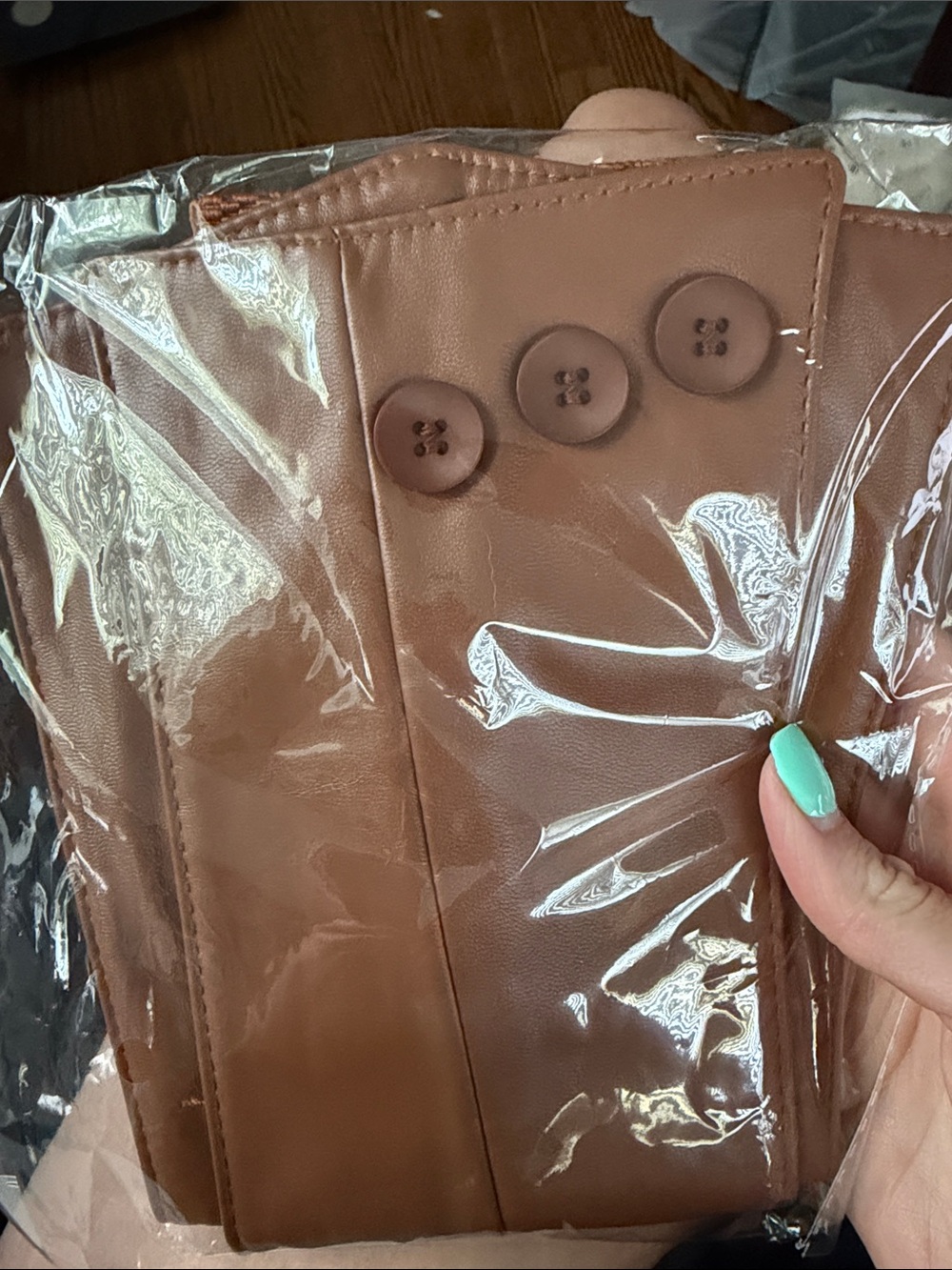 Vegan Leather Wide Corset Assymetrical Belt in Light Brown - Picture 4 of 12